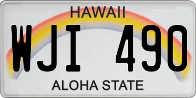 HI license plate WJI490