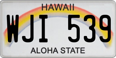 HI license plate WJI539