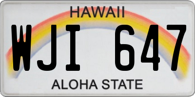 HI license plate WJI647