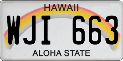 HI license plate WJI663