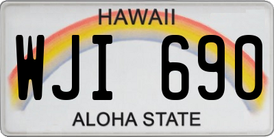 HI license plate WJI690