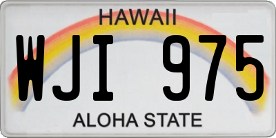 HI license plate WJI975
