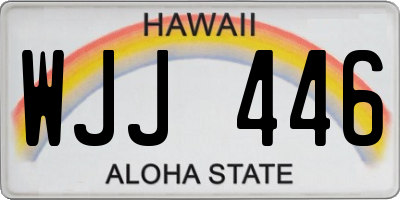 HI license plate WJJ446