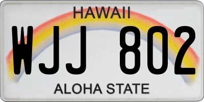 HI license plate WJJ802