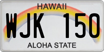 HI license plate WJK150