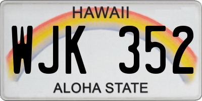 HI license plate WJK352