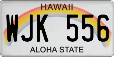 HI license plate WJK556