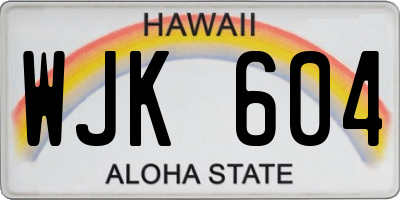HI license plate WJK604