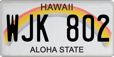 HI license plate WJK802