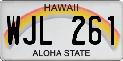 HI license plate WJL261