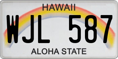 HI license plate WJL587