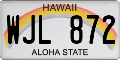 HI license plate WJL872