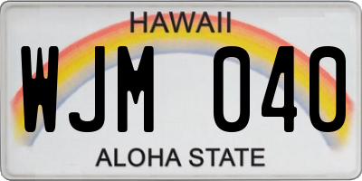 HI license plate WJM040