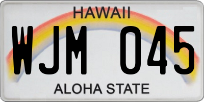 HI license plate WJM045