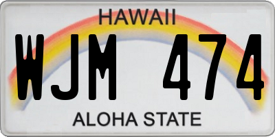 HI license plate WJM474