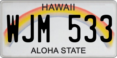 HI license plate WJM533