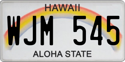 HI license plate WJM545
