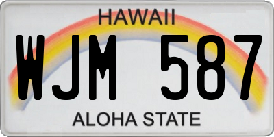 HI license plate WJM587