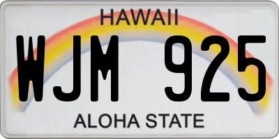 HI license plate WJM925