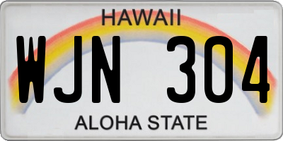 HI license plate WJN304
