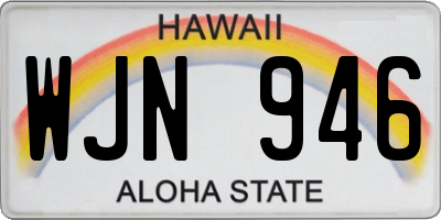 HI license plate WJN946