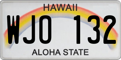 HI license plate WJO132