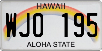 HI license plate WJO195