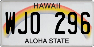 HI license plate WJO296