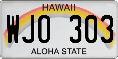 HI license plate WJO303
