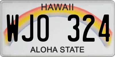 HI license plate WJO324