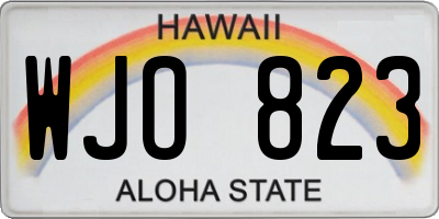 HI license plate WJO823