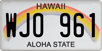 HI license plate WJO961
