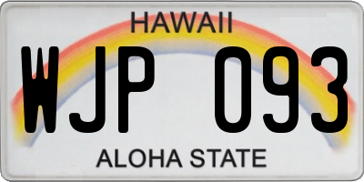 HI license plate WJP093