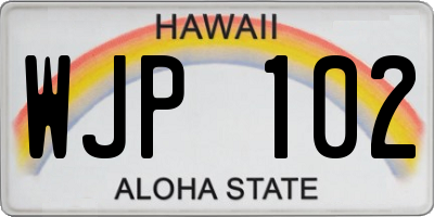 HI license plate WJP102