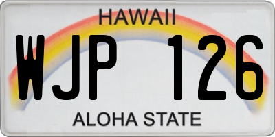 HI license plate WJP126