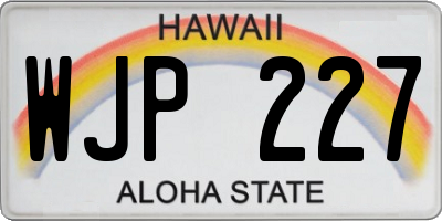 HI license plate WJP227