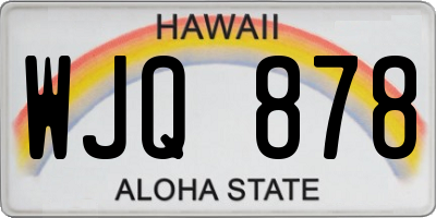 HI license plate WJQ878