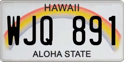 HI license plate WJQ891