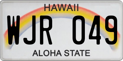 HI license plate WJR049