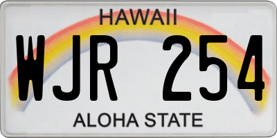 HI license plate WJR254