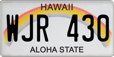 HI license plate WJR430