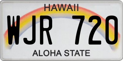 HI license plate WJR720