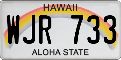 HI license plate WJR733