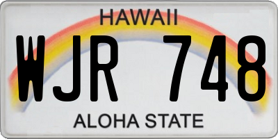 HI license plate WJR748