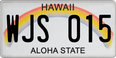 HI license plate WJS015