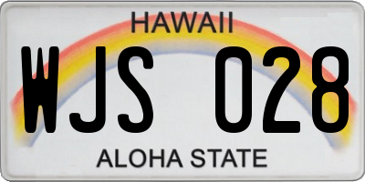 HI license plate WJS028