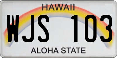 HI license plate WJS103