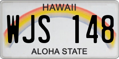 HI license plate WJS148