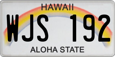 HI license plate WJS192