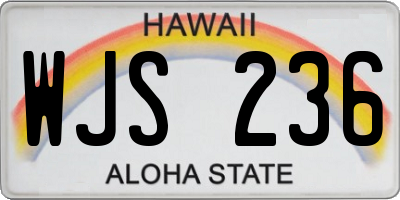 HI license plate WJS236